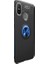 Xiaomi Mi 8 Kılıf Ultra Korumalı Yüzüklü Manyetik Ravel Silikon Siyah - Mavi + Nano Ekran Koruyucu 1