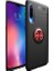 Xiaomi Mi 9 Lite Kılıf Ultra Korumalı Yüzüklü Manyetik Ravel Silikon Siyah - Kırmızı + Nano Ekran Koruyucu 1
