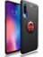 Xiaomi Mi A3 Kılıf Ultra Korumalı Yüzüklü Manyetik Ravel Silikon Siyah - Kırmızı + Nano Ekran Koruyucu 1