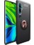 Xiaomi Mi Note 10 Kılıf Ultra Korumalı Yüzüklü Manyetik Ravel Silikon Siyah - Rose + Tam Kaplayan 6D Polimer Nano Ekran Koruyucu 1