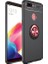 Oppo A5/A9 2020 Kılıf Ultra Korumalı Yüzüklü Manyetik Ravel Silikon Siyah - Kırmızı + Nano Ekran Koruyucu 1