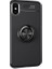 Apple iPhone XR Kılıf Ultra Korumalı Yüzüklü Manyetik Ravel Silikon Siyah + Tam Kaplayan 5D Cam Ekran Koruyucu 1
