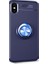 Apple iPhone XR Kılıf Ultra Korumalı Yüzüklü Manyetik Ravel Silikon Lacivert + Tam Kaplayan 5D Cam Ekran Koruyucu 1