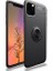 Apple iPhone 11 Pro Max Kılıf Ultra Korumalı Yüzüklü Manyetik Ravel Silikon Siyah + Tam Kaplayan 5D Cam Ekran Koruyucu 1