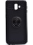 Samsung Galaxy J6 Plus Kılıf Ultra Korumalı Yüzüklü Manyetik Ravel Silikon Siyah + Tam Kaplayan 5D Cam Ekran Koruyucu 1