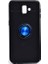 Samsung Galaxy J6 Plus Kılıf Ultra Korumalı Yüzüklü Manyetik Ravel Silikon Siyah - Mavi + Tam Kaplayan 5D Cam Ekran Koruyucu 1