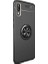 Samsung Galaxy M10 Kılıf Ultra Korumalı Yüzüklü Manyetik Ravel Silikon Siyah + Tam Kaplayan 5D Cam Ekran Koruyucu 1