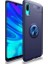 Samsung Galaxy A10 Kılıf Ultra Korumalı Yüzüklü Manyetik Ravel Silikon Lacivert + Tam Kaplayan 5D Cam Ekran Koruyucu 1