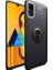 Samsung Galaxy A71 Kılıf Ultra Korumalı Yüzüklü Manyetik Ravel Silikon Siyah + Tam Kaplayan 5D Cam Ekran Koruyucu 1