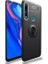 Huawei Y9 Prime 2019 Kılıf Ultra Korumalı Yüzüklü Manyetik Ravel Silikon Siyah + Tam Kaplayan 5D Cam Ekran Koruyucu 1