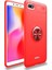Xiaomi Redmi 6A Kılıf Ultra Korumalı Yüzüklü Manyetik Ravel Silikon Kırmızı + Tam Kaplayan 5D Cam Ekran Koruyucu 1