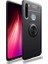 Xiaomi Redmi Note 8 Kılıf Ultra Korumalı Yüzüklü Manyetik Ravel Silikon Siyah + Tam Kaplayan 5D Cam Ekran Koruyucu 1