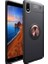 Xiaomi Redmi 7A Kılıf Ultra Korumalı Yüzüklü Manyetik Ravel Silikon Siyah - Rose + Tam Kaplayan 5D Cam Ekran Koruyucu 1