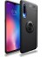 Xiaomi Mi 9SE Kılıf Ultra Korumalı Yüzüklü Manyetik Ravel Silikon Siyah + Tam Kaplayan 5D Cam Ekran Koruyucu 1
