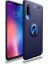 Xiaomi Mi 9SE Kılıf Ultra Korumalı Yüzüklü Manyetik Ravel Silikon Lacivert + Tam Kaplayan 5D Cam Ekran Koruyucu 1