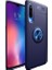 Xiaomi Mi 9 Lite Kılıf Ultra Korumalı Yüzüklü Manyetik Ravel Silikon Lacivert + Tam Kaplayan 5D Cam Ekran Koruyucu 1