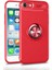 Apple iPhone 6/6S Kılıf Ultra Korumalı Yüzüklü Manyetik Ravel Silikon Kırmızı + Tam Kaplayan 6D Nano Ekran Koruyucu 1