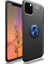 Apple iPhone 11 Pro Kılıf Ultra Korumalı Yüzüklü Manyetik Ravel Silikon Siyah - Mavi + Tam Kaplayan 6D Nano Ekran Koruyucu 1