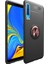 Samsung Galaxy A7 2018 Kılıf Ultra Korumalı Yüzüklü Manyetik Ravel Silikon Siyah - Rose + Tam Kaplayan 6D Nano Ekran Koruyucu 1
