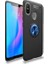 Samsung Galaxy M10 Kılıf Ultra Korumalı Yüzüklü Manyetik Ravel Silikon Siyah - Mavi + Tam Kaplayan 6D Nano Ekran Koruyucu 1