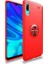 Samsung Galaxy A10 Kılıf Ultra Korumalı Yüzüklü Manyetik Ravel Silikon Kırmızı + Tam Kaplayan 6D Nano Ekran Koruyucu 1