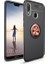 Huawei Y7 Prime 2019 Kılıf Ultra Korumalı Yüzüklü Manyetik Ravel Silikon Siyah - Rose + Tam Kaplayan 6D Nano Ekran Koruyucu 1
