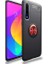 Huawei P Smart Pro 2019 Kılıf Ultra Korumalı Yüzüklü Manyetik Ravel Silikon Siyah - Kırmızı + Tam Kaplayan 6D Nano Ekran Koruyucu 1
