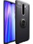 Xiaomi Redmi Note 8 Pro Kılıf Ultra Korumalı Yüzüklü Manyetik Ravel Silikon Siyah + Tam Kaplayan 6D Nano Ekran Koruyucu 1