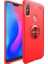 Xiaomi Redmi Note 6 Pro Kılıf Ultra Korumalı Yüzüklü Manyetik Ravel Silikon Kırmızı + Tam Kaplayan 6D Nano Ekran Koruyucu 1