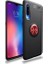 Xiaomi Mi 9SE Kılıf Ultra Korumalı Yüzüklü Manyetik Ravel Silikon Siyah - Kırmızı + Tam Kaplayan 6D Nano Ekran Koruyucu 1