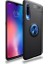 Xiaomi Mi 9SE Kılıf Ultra Korumalı Yüzüklü Manyetik Ravel Silikon Siyah - Mavi + Tam Kaplayan 6D Nano Ekran Koruyucu 1