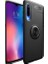 Xiaomi Mi 9 Lite Kılıf Ultra Korumalı Yüzüklü Manyetik Ravel Silikon Siyah + Tam Kaplayan 6D Nano Ekran Koruyucu 1