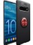 Samsung Galaxy S10 Kılıf Ultra Korumalı Yüzüklü Manyetik Ravel Silikon Siyah - Kırmızı + Full Body Ekran Koruyucu 1