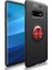 Samsung Galaxy S10E Kılıf Ultra Korumalı Yüzüklü Manyetik Ravel Silikon Siyah - Kırmızı + Full Body Ekran Koruyucu 1