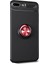 Apple iPhone 7/8 Plus Kılıf Ultra Korumalı Yüzüklü Manyetik Ravel Silikon Siyah - Kırmızı + Full Body 360 Ekran Koruyucu Ön Arka 1