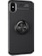 Apple iPhone X/XS Kılıf Ultra Korumalı Yüzüklü Manyetik Ravel Silikon Siyah + Full Body 360 Ekran Koruyucu Ön Arka 1