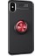 Apple iPhone XR Kılıf Ultra Korumalı Yüzüklü Manyetik Ravel Silikon Siyah - Kırmızı + Full Body 360 Ekran Koruyucu Ön Arka 1