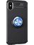 Apple iPhone XR Kılıf Ultra Korumalı Yüzüklü Manyetik Ravel Silikon Siyah - Mavi + Full Body 360 Ekran Koruyucu Ön Arka 1
