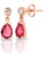 Azuris 925 Ayar Gümüş Ruby Mini Damla Küpe 1