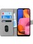 Samsung Galaxy A20s Kılıf Fabric Book Wallet Gri 2