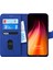 Xiaomi Redmi Note 8 Kılıf Fabric Book Wallet Lacivert 2