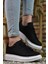 3D Baskılı Siyah Erkek Sneaker 1