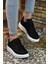 3D Baskılı Siyah Erkek Sneaker 2