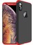 Apple iPhone XS Max 6.5 Kılıf Zore 360 Tam Koruma 3 Parça Ays Kapak Siyah - Kırmızı 1