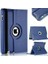 iPad Air 2 Kılıf Deri Uyku Modlu 360° Dönerli Standlı Komple Koruma 9.7" Lacivert 2