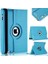 iPad Pro 12.9 3. Nesil A1876 A1895 Kılıf Deri Uyku Modlu 360° Dönerli Standlı Komple Koruma Mavi 2