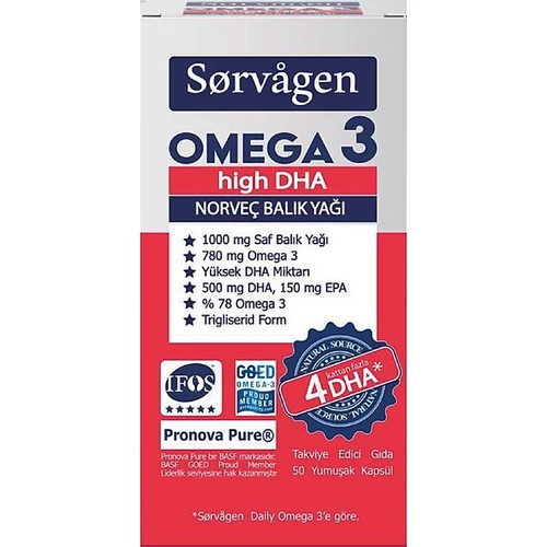 Sorvagen Omega 3 High Dha Norvec Balik Yagi 50 Kapsul Fiyati