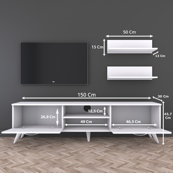 Rani A7 Duvar Raflı Tv Sehpası Kitaplıklı Tv Ünitesi Fiyatı