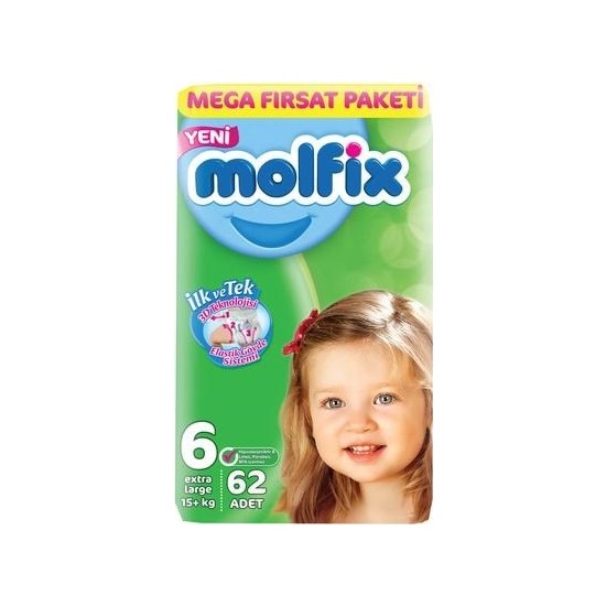 Molfix Bebek Bezi 6 Beden Extra Large 62 Adet Bez Fiyatı