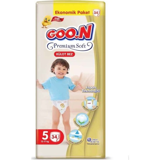 Goon Premium Soft Külot Bez 5 Beden Ekonomik Paket 34 Adet